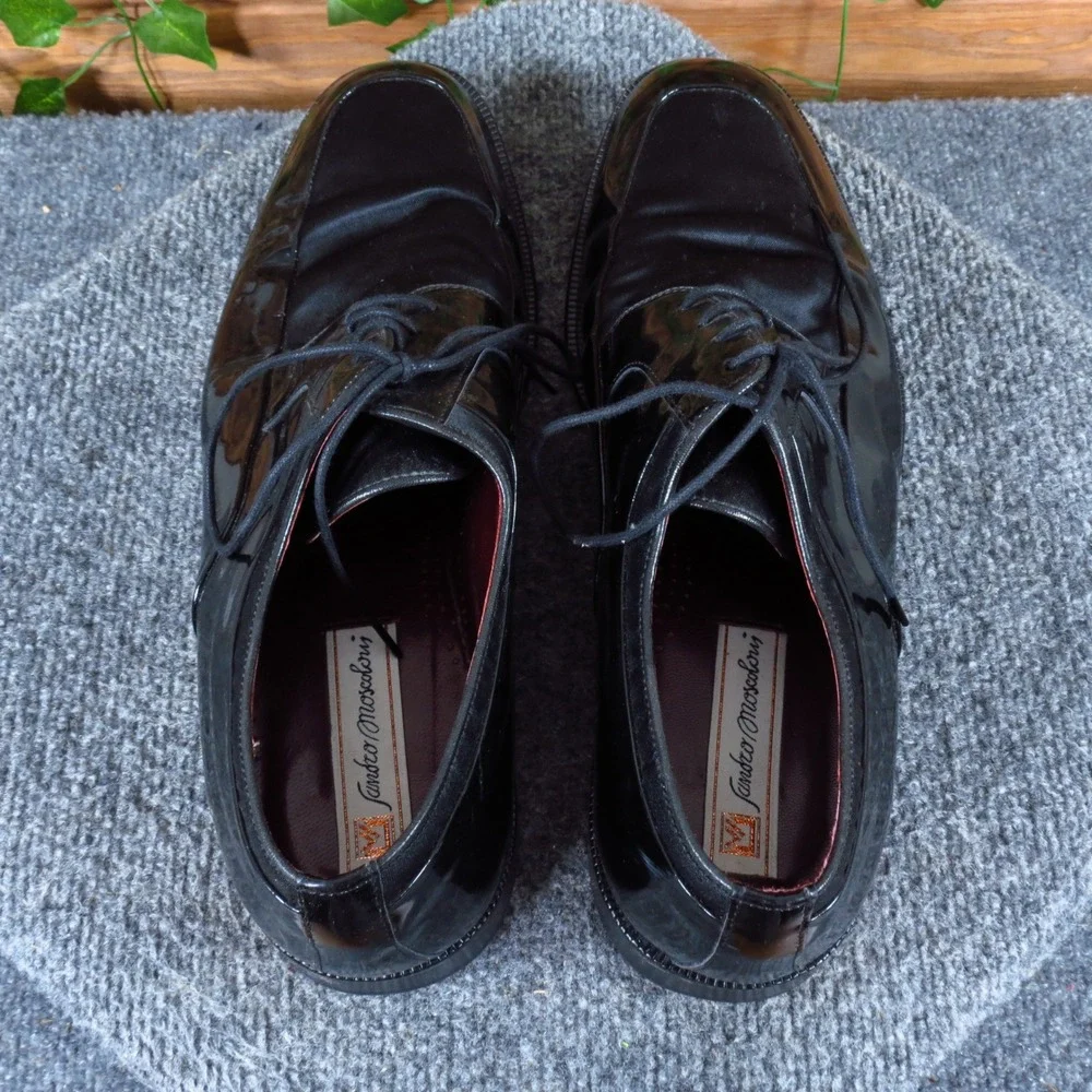 Sandro Moscoloni‎ Crown Mens Oxford Shoes Size 12 B Formal Black Patent Leather
